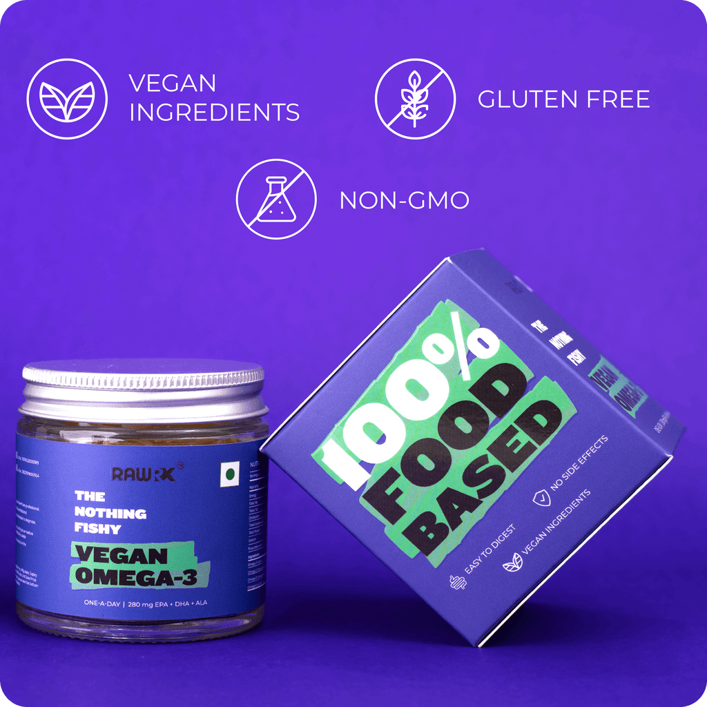 RawRX Vegan Omega-3 is Non GMO, Gluten Free and made with Vegan Ingredients